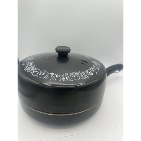 Wear-Ever Registered Aluminum Black Enamel 1 Qt. Stock Pot Dutch Oven Retro - Picture 1 of 9